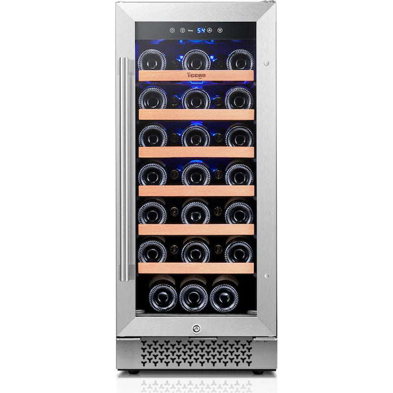 15-In W 33-Bottles Stainless Steel Built-In /Freestanding Indoor Wine Cooler